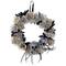 16" Double Skull & Gray Roses Halloween Wreath